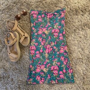 Forever 21 Floral Strapless Dress